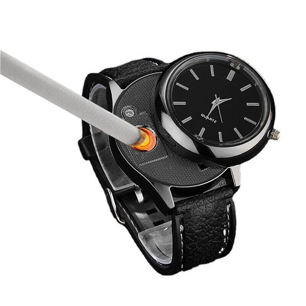 Multifunction Watch USB Rechargeable Electric Lighter Windproof Cigarette Lighter